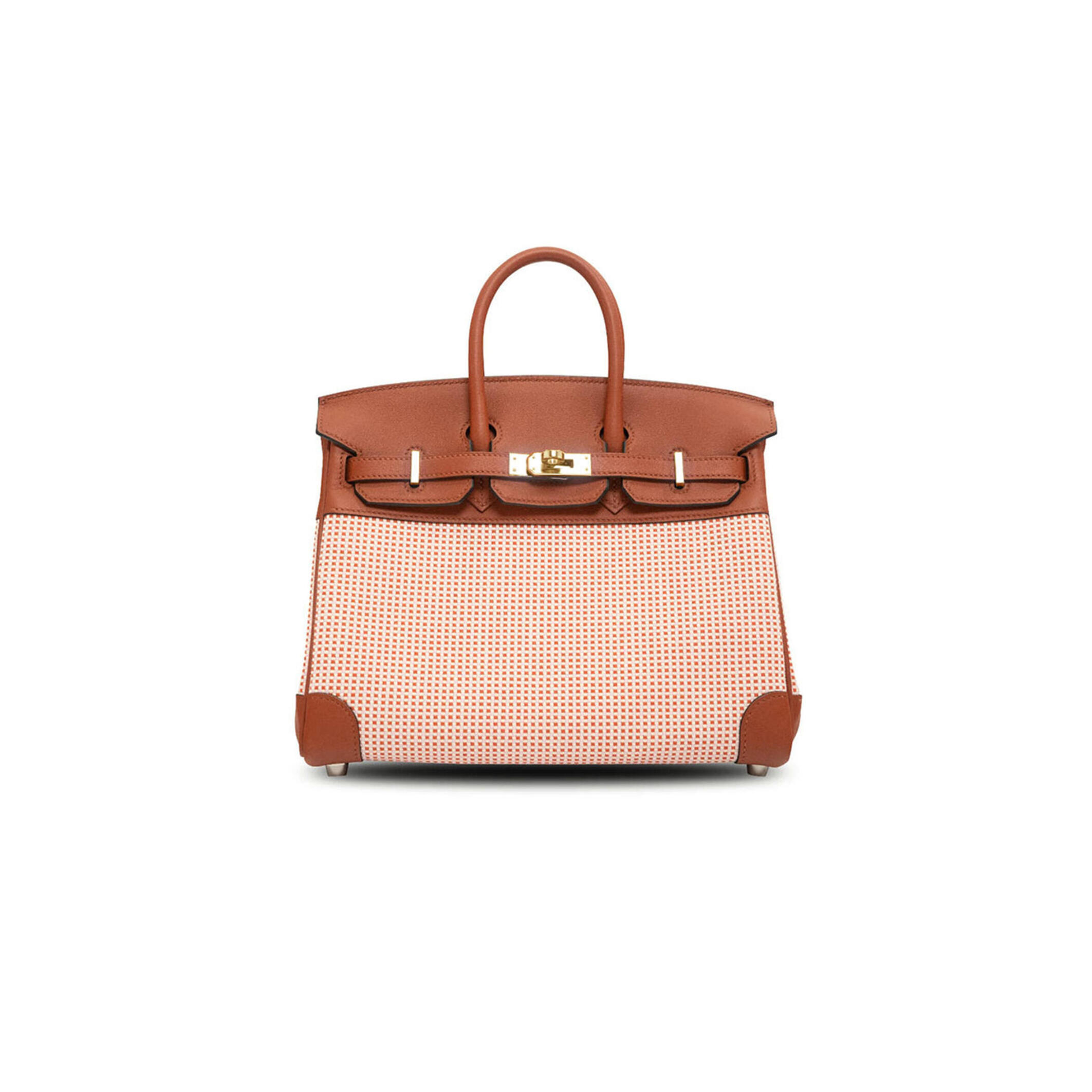 HERMÈS MASTER BIRKIN QUADRILLE 30 BRIQUE TOILE SWIFT (30*23*15cm)
